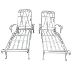 Salterini Chaise Lounges, Mt Vernon Pattern in Wrought Iron, Four available