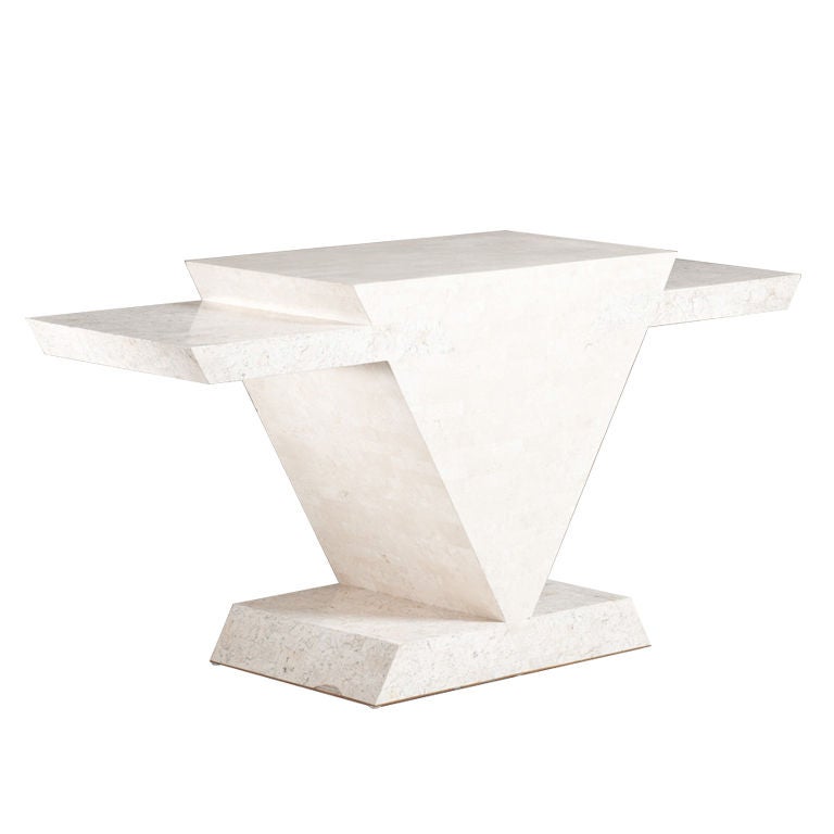 1980s Tessellated Stone Console Table For Sale