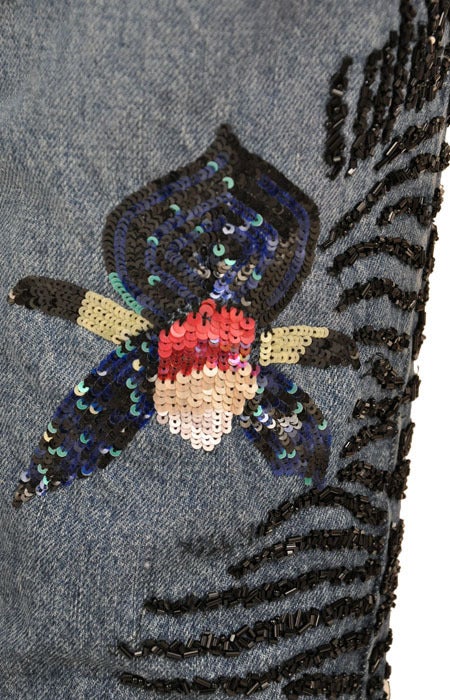 Blue ROBERTO CAVALLI ART COLLECTION Embellished Jeans