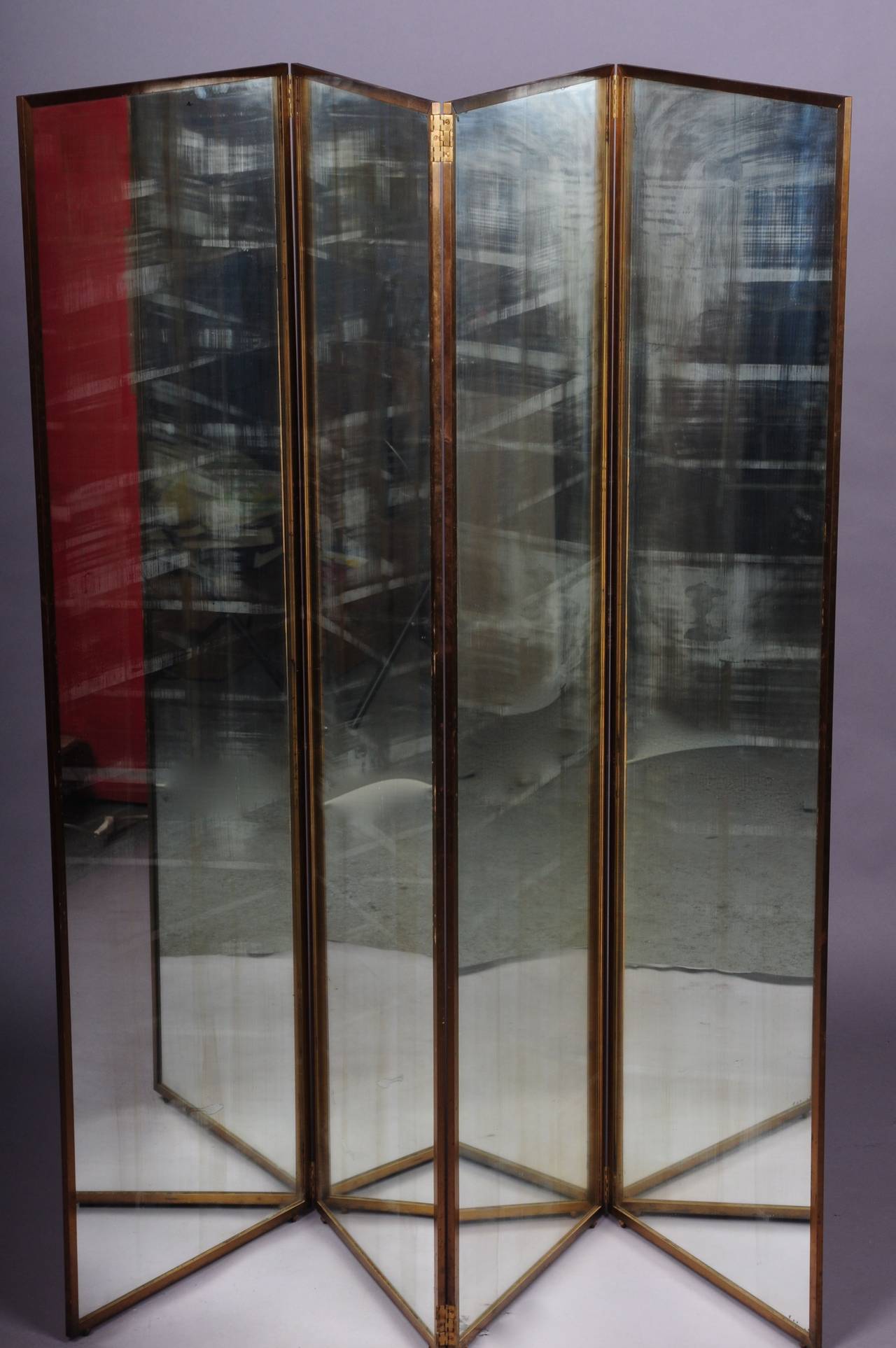 French Mirror and Brass Paravent 4