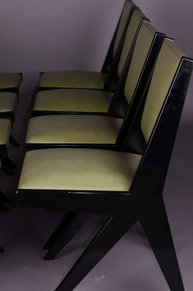 Swiss Set of Eight Dining Chairs