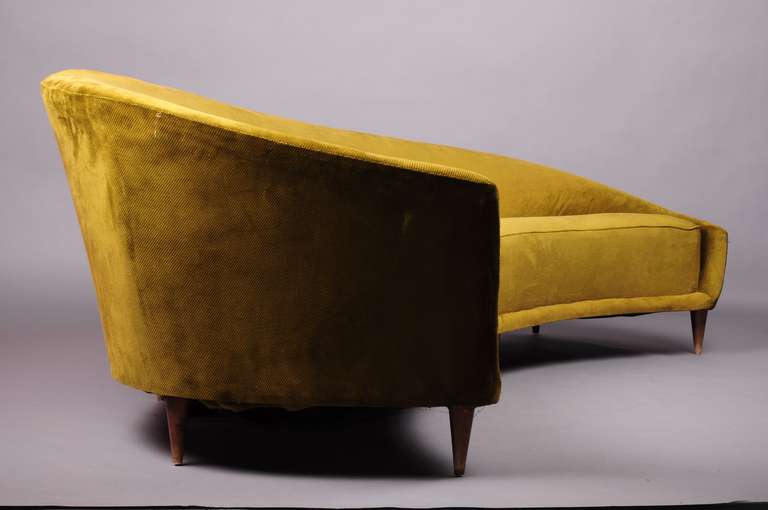curved Italian sofa with original fabric