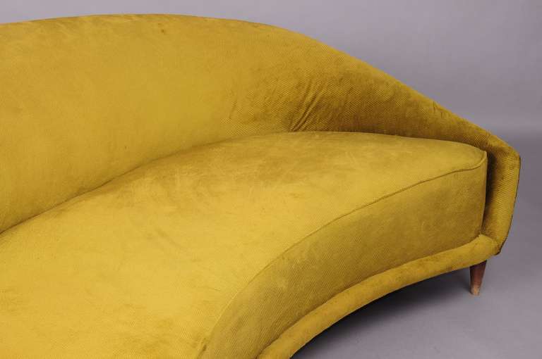 Mid-20th Century Curved Italian Sofa
