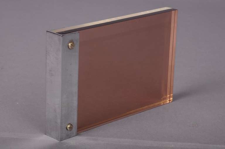 Picture frame with two color of plexiglas.