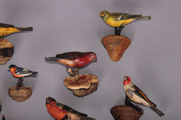 Unknown Set of Twelve Wooden Birds