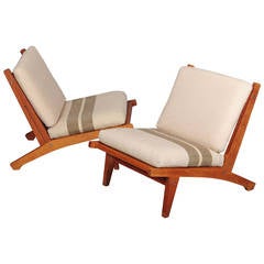 Pair of Hans Wegner Lounge Chairs