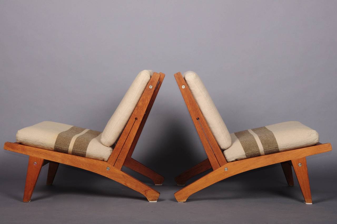 Danish Pair of Hans Wegner Lounge Chairs