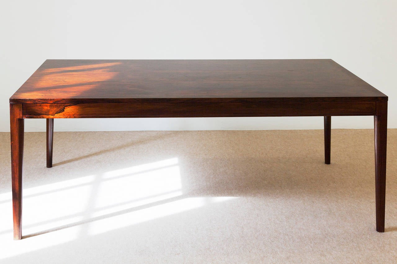 A diplomat table in lacquered palisander designed by Finn Juhl for France & Son in Denmark, 1959. Wonderful condition.
