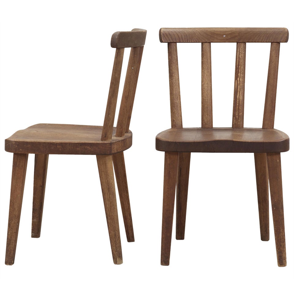 Pair of Pine Stools by Axel Einar Hjorth, 1930s For Sale