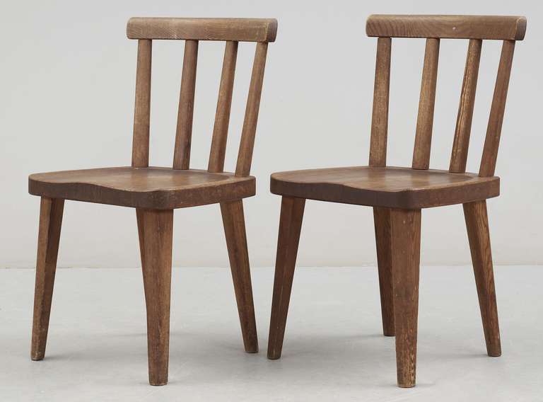 Pair of Pine Stools by Axel Einar Hjorth, 1930s In Good Condition For Sale In Zurich, CH