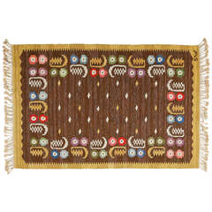 Vintage Handwoven Nordic Wool Carpet by Sofia Widén, Sweden, 1950s