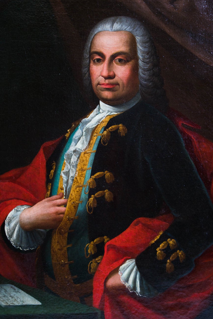 18th Century Italian Oil on Canvas Painting Representing Nobel Man 1