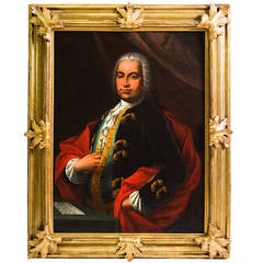 18th Century Italian Oil on Canvas Painting Representing Nobel Man