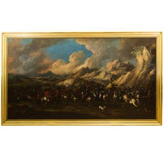 17th Century Battle Painting Attributed to Antonio Calza