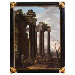 17th Century Architecture Painting Attributed to Alberto Carlieri