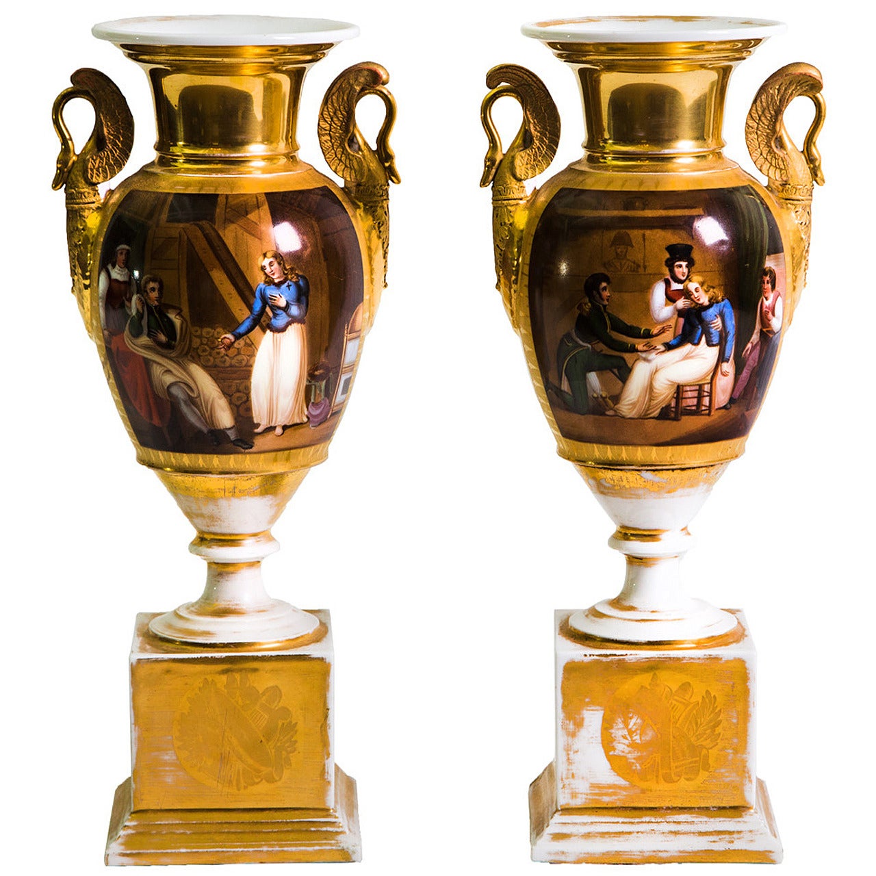 Pair of French Empire Porcelain Vases