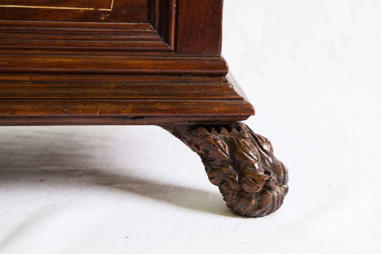 17th Century Italian Inlaid Walnut Chest 1