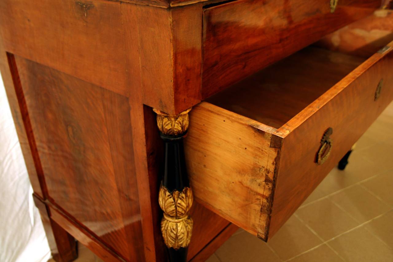 First Empire Tuscan Walnut Dresser In Excellent Condition In Moncalvo, IT