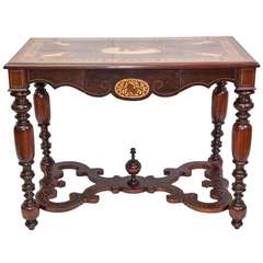 Rosewood Table with Ivory Inlays