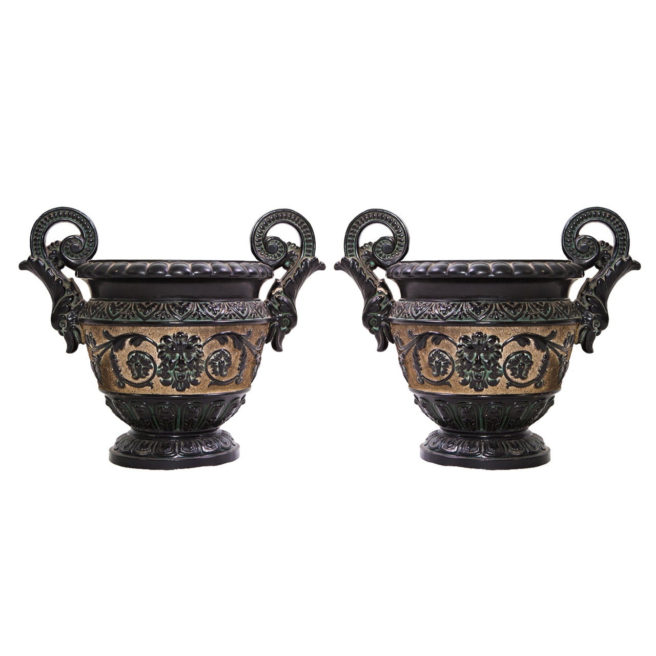 19th Century English Terra Cotta Vases For Sale