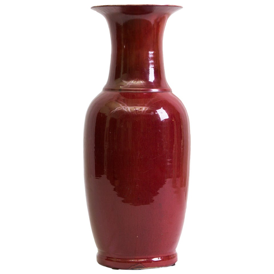19th Century "Sangue di Bue" Chinese Porcelain Vase For Sale