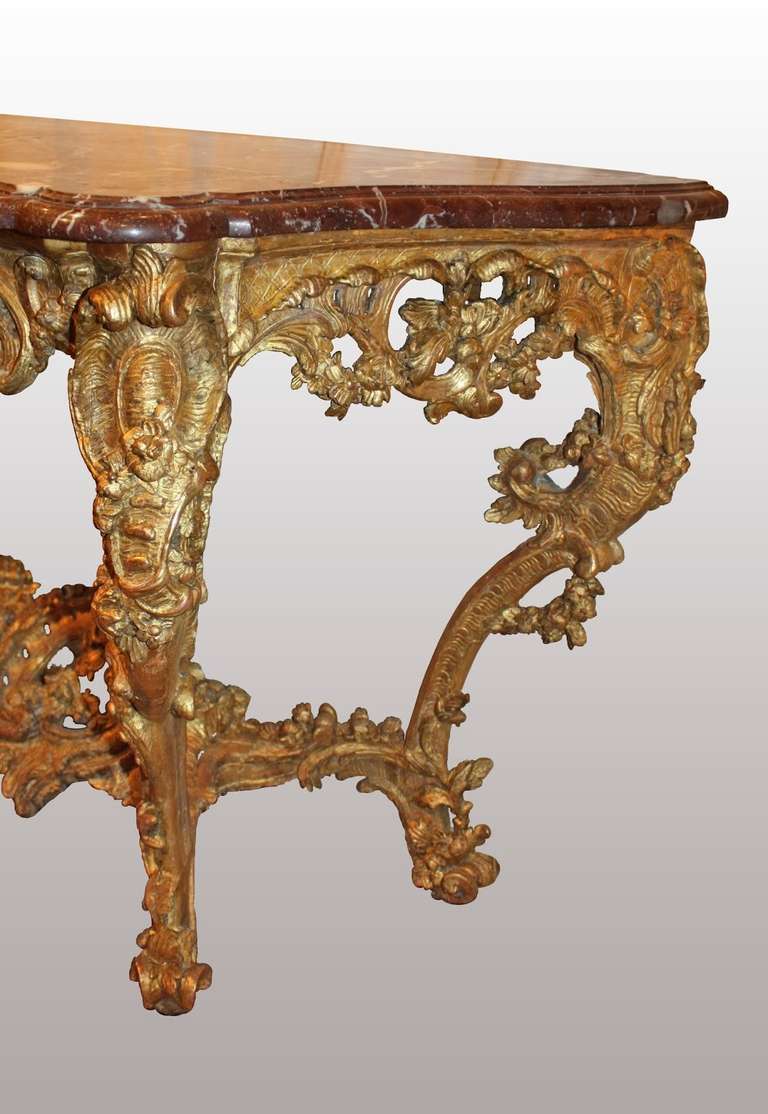 Louis XV Giltwood Console Table