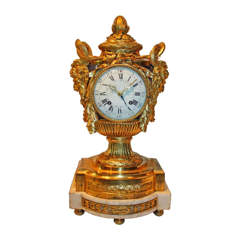 Exceptional Louis XVI "Au Vase" Mantel Clock For Sale