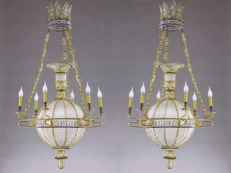French Pair of Chandeliers 