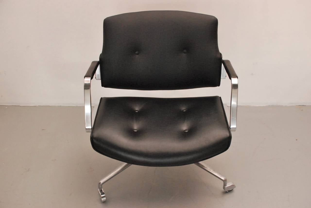 Mid-Century Modern Leather Swivel Office Chair by Fabricius and Kastholm for Kill For Sale