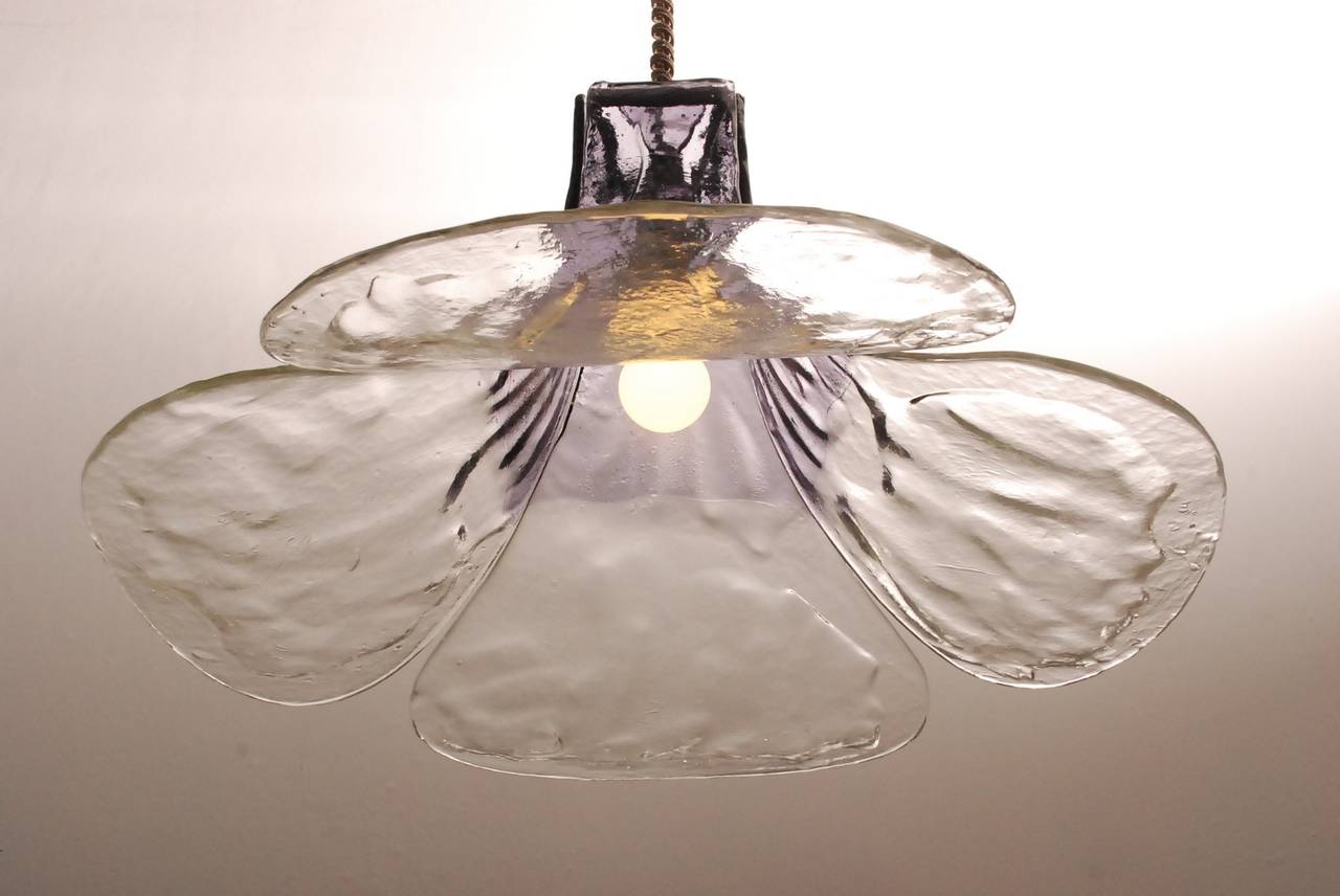 Mid-Century Modern Flower Petal Chandelier from Carlo Nason for Mazzegga (incl Delivery) For Sale