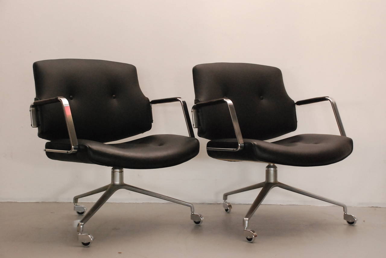 Leather Swivel Office Chair by Fabricius and Kastholm for Kill For Sale 3