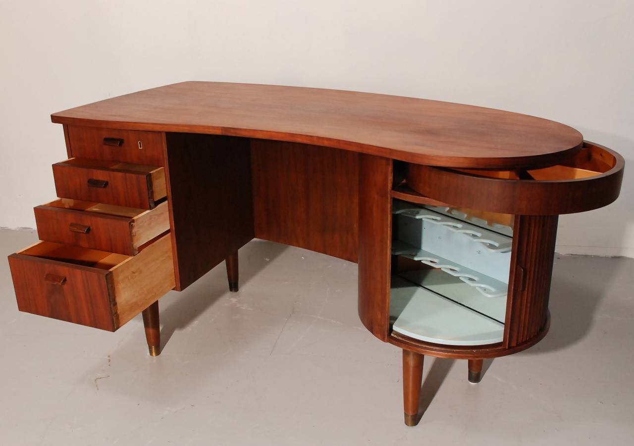Mid-Century Modern Elegant Mahogany Desk by Kai Kristiansen (incl delivery US)