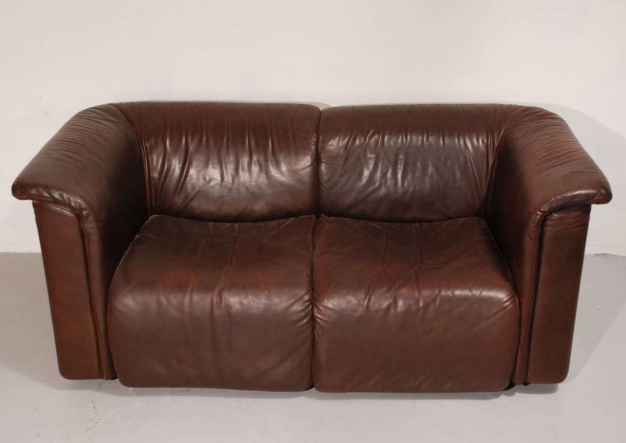 One of two identical couches by Karl Wittmann for Wittmann Austria. Upholstered in a soft strong leather with some minor signs of wear. The couches have been cleaned and treated according to the De Sede standards. The price is per couch and includes