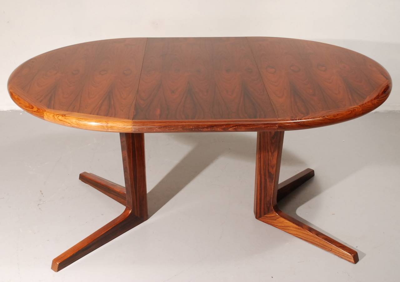 Mid-Century Modern Elegant Palisander Dining Table with Extensions (incl delivery US)