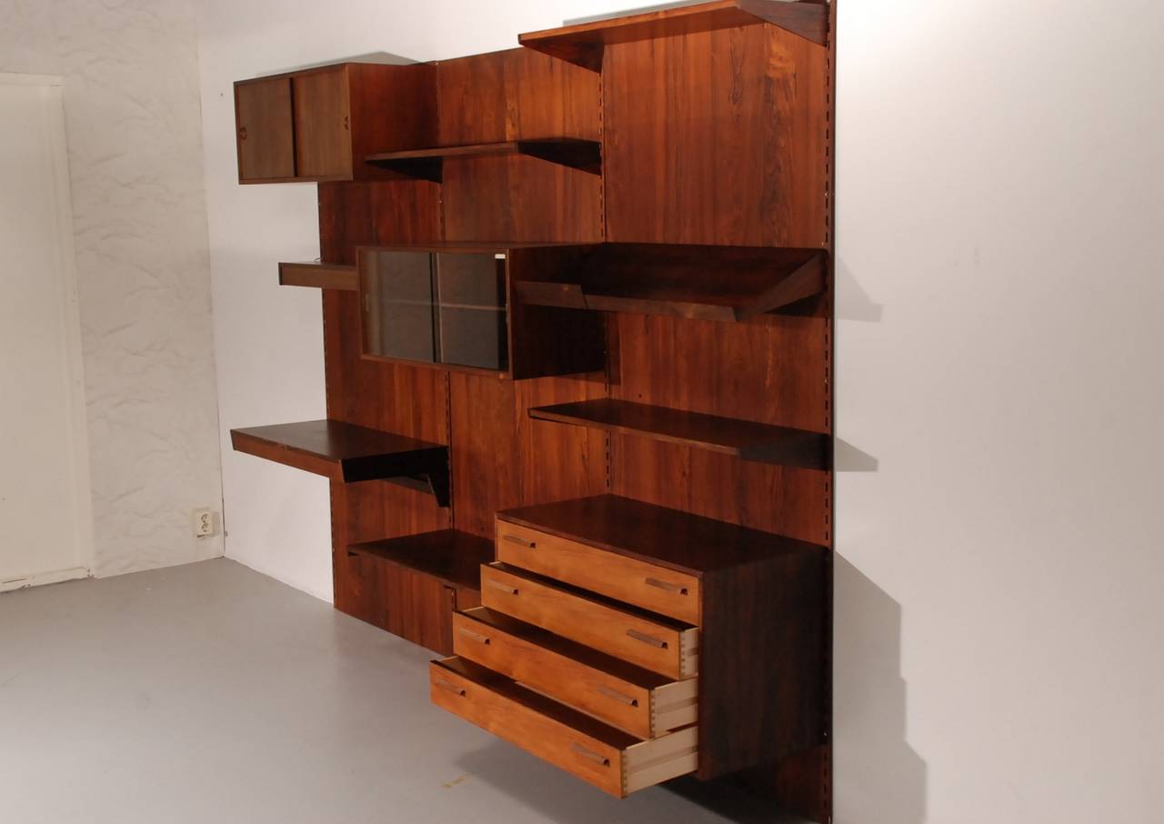Mid-Century Modern Palisander Wall System by Kai Kristiansen (incl delivery US) For Sale