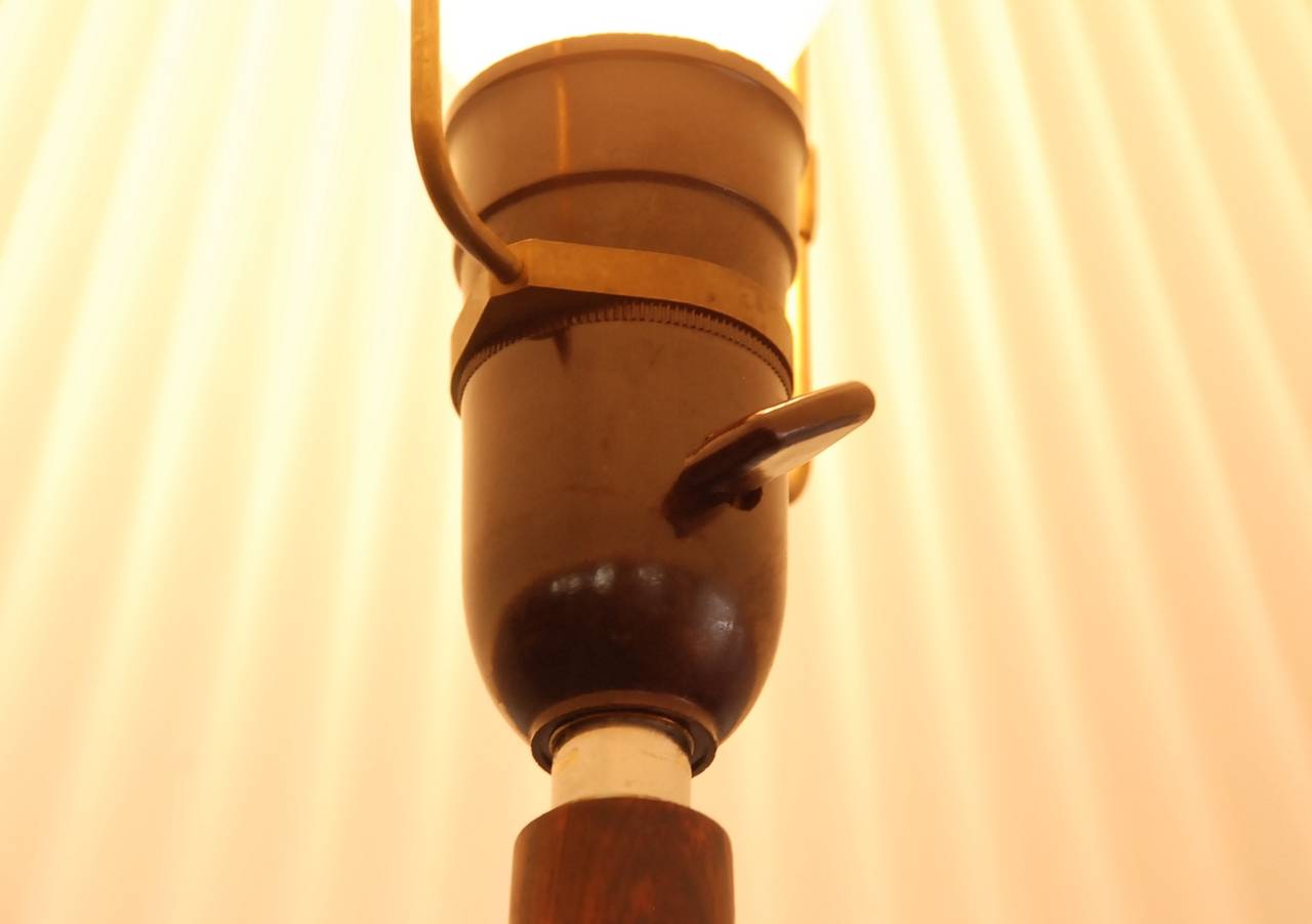 Danish Floor Lamp with Leklint Shade In Excellent Condition For Sale In Rotterdam, NL