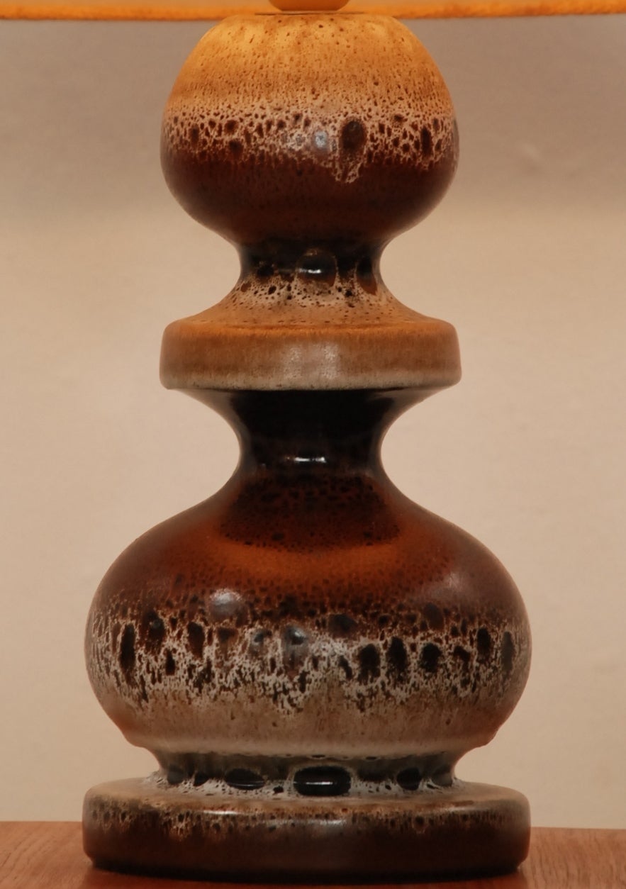 Fat Lava Table Lamp with Upholstered Shade