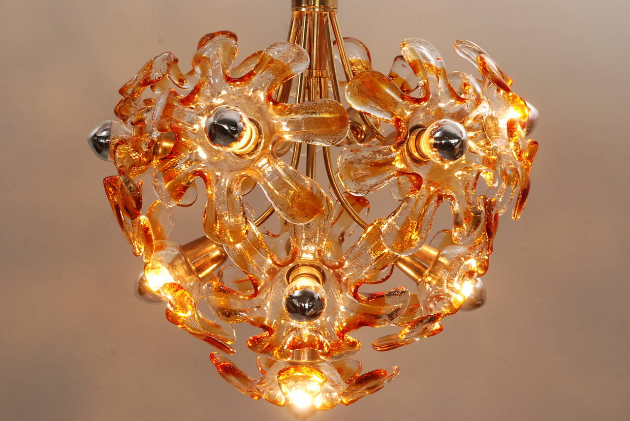 Mid-Century Modern Superb Mazzega Chandelier  (incl delivery US) For Sale