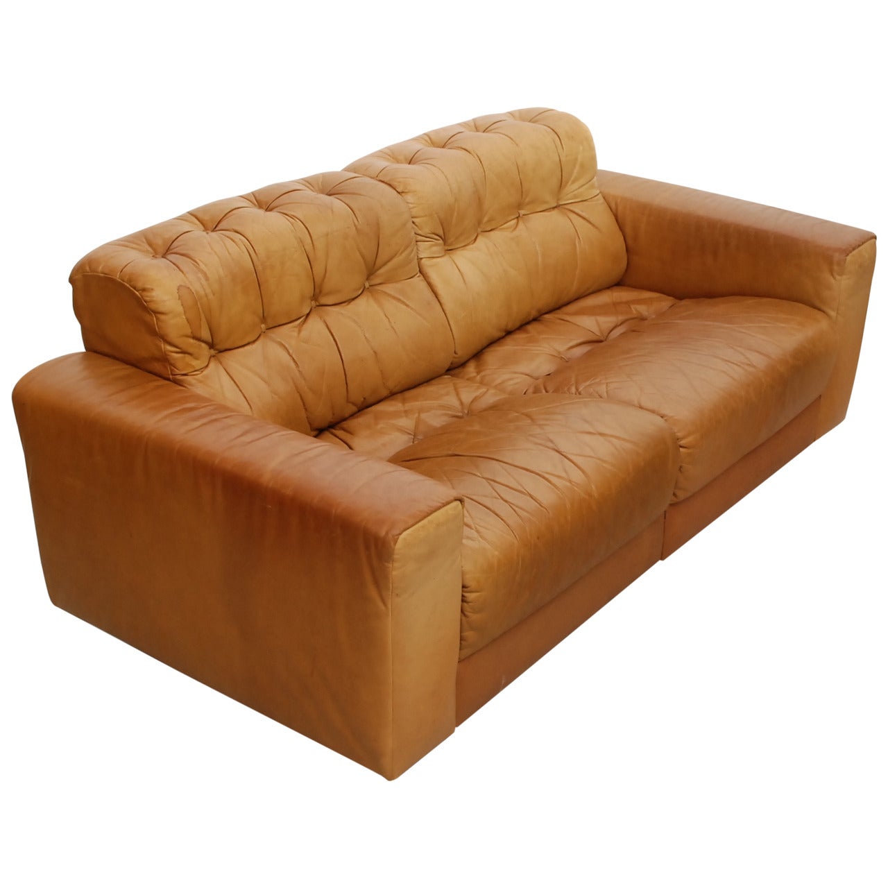 De Sede DS40 Two-Seat Sofa in Cognac Leather (incl delivery US) For Sale