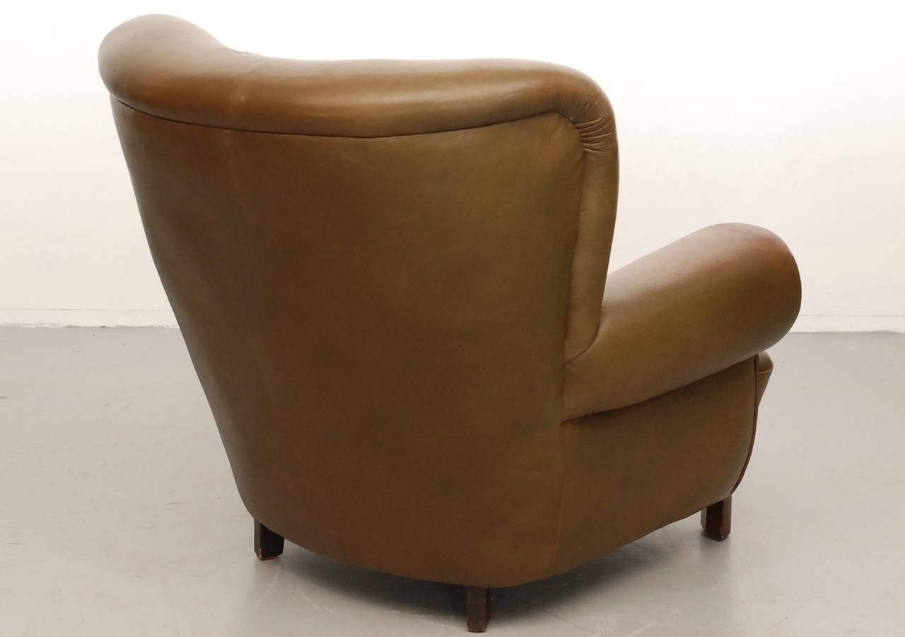 Danish Giant Club Chair in Leather (incl delivery US) For Sale 1