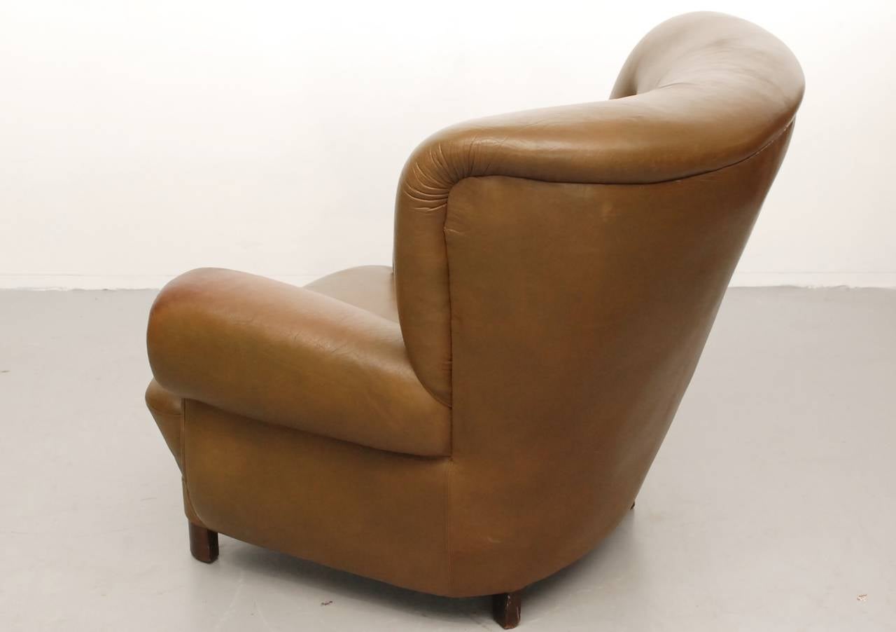 Danish Giant Club Chair in Leather (incl delivery US) For Sale 2