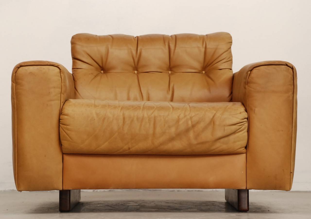 Mid-Century Modern De Sede DS40 Club Chair in Soft Cognac Leather (incl delivery US) For Sale