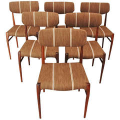 Set of Six New Upholstered Palissander Chairs