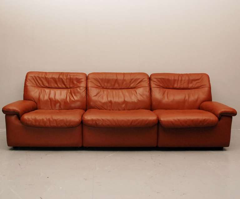 Mid-Century Modern De Sede DS-66 Three-Seat Sofa For Sale
