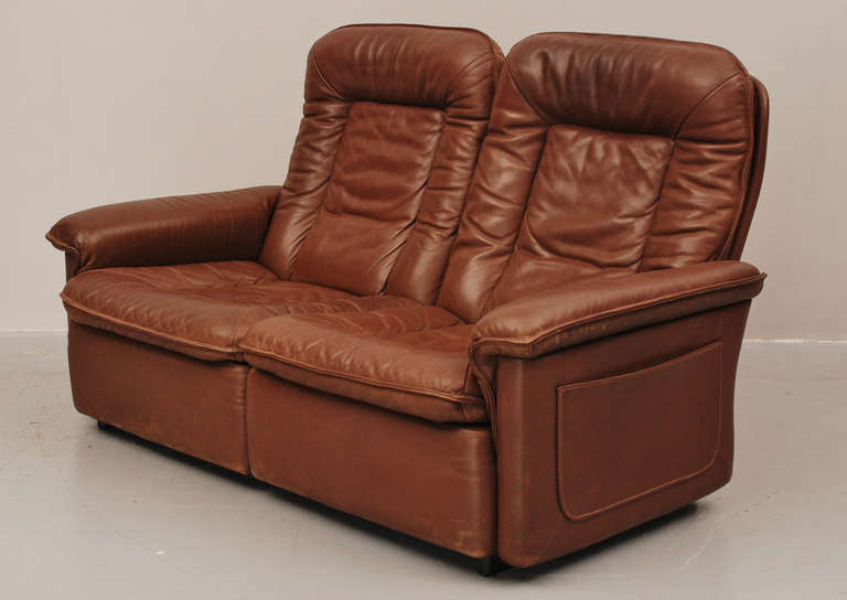 Mid-Century Modern De Sede DS-48 in Smooth Brown Leather For Sale