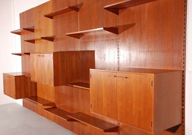 Mid-Century Modern Incredible Teak Wall System from Kai Kristiansen For Sale
