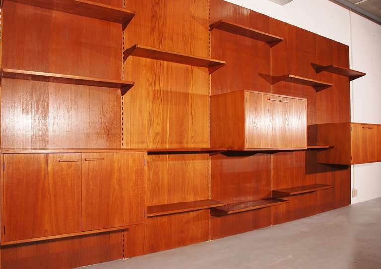Incredible Teak Wall System from Kai Kristiansen For Sale 3