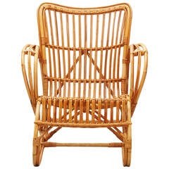 Vintage Rohé Rattan Club Chair