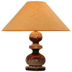 Fat Lava Table Lamp with Upholstered Shade