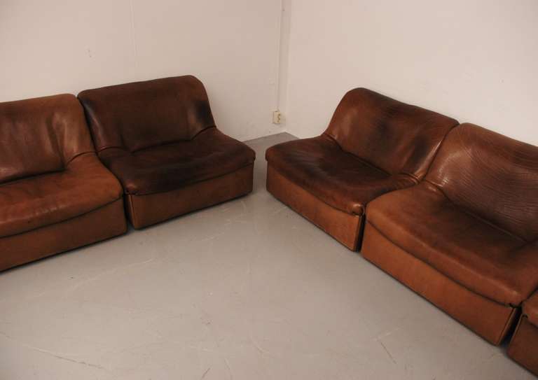 Beautiful De Sede DS-46 Lounging Set in Thick Buffalo Leather In Excellent Condition For Sale In Rotterdam, NL